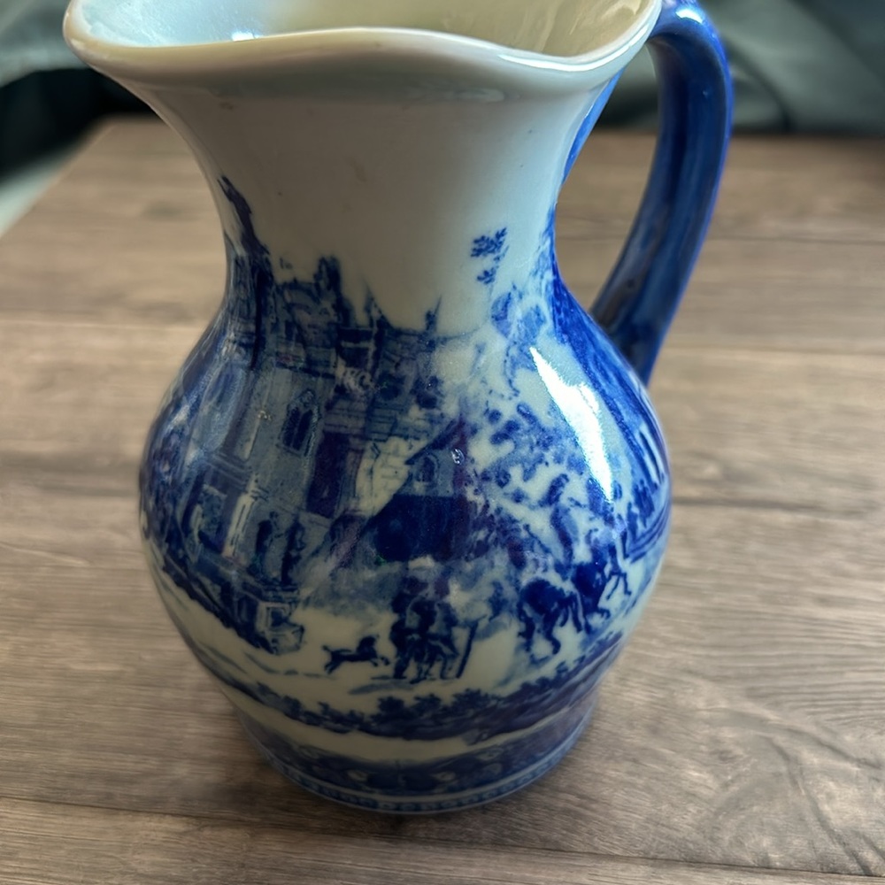 Victoria Ware Ironstone Blue Flow Transfer Ware Pitcher